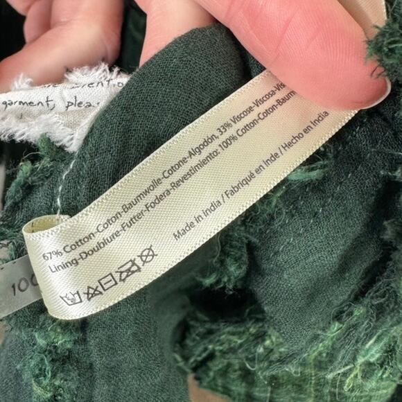 Free People FP One Averie Plaid Boho Billowy Tiered Asymmetrical Raw Hem Skirt - Picture 10 of 11